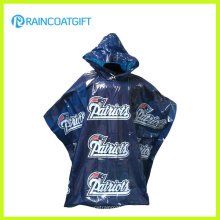 Logotipo de marca personalizado Impreso PE Poncho de lluvia para la promoción